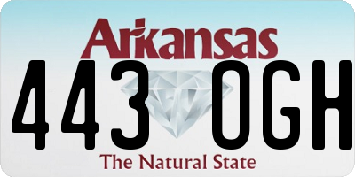 AR license plate 443OGH