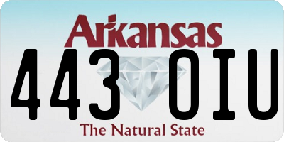AR license plate 443OIU