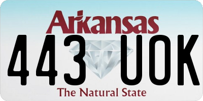AR license plate 443UOK
