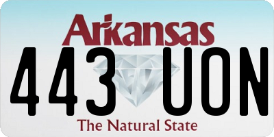 AR license plate 443UON