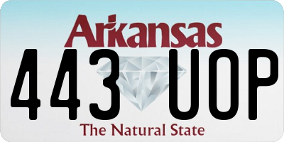 AR license plate 443UOP