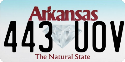 AR license plate 443UOV