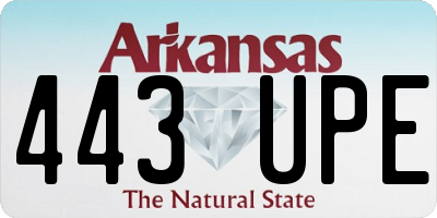 AR license plate 443UPE