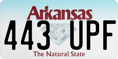AR license plate 443UPF