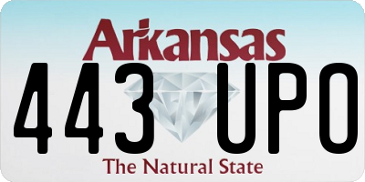 AR license plate 443UPO