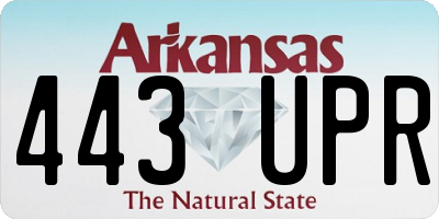 AR license plate 443UPR