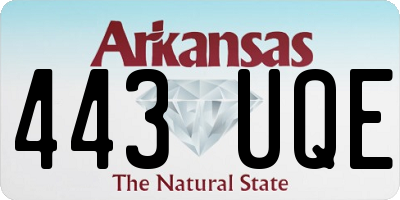 AR license plate 443UQE