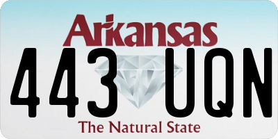AR license plate 443UQN