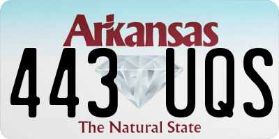 AR license plate 443UQS