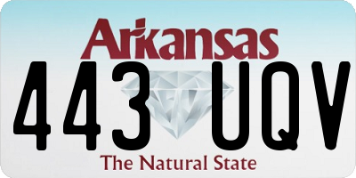 AR license plate 443UQV
