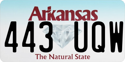 AR license plate 443UQW