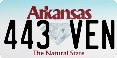 AR license plate 443VEN