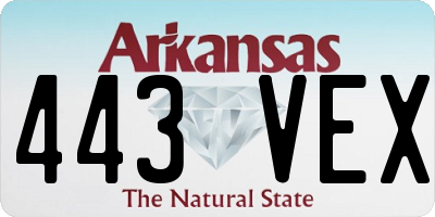 AR license plate 443VEX