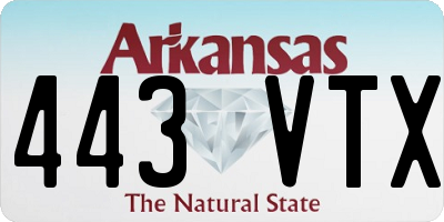 AR license plate 443VTX