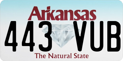 AR license plate 443VUB