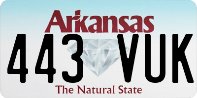 AR license plate 443VUK