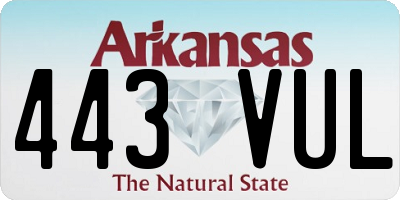 AR license plate 443VUL