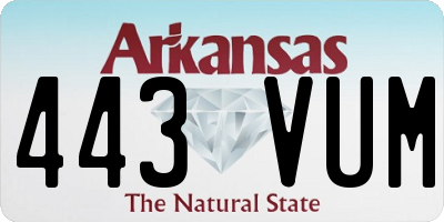 AR license plate 443VUM