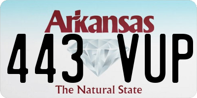 AR license plate 443VUP