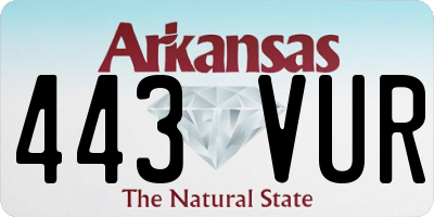 AR license plate 443VUR