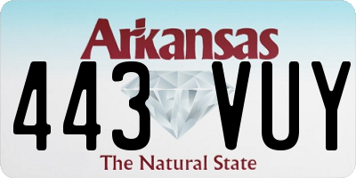 AR license plate 443VUY