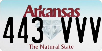 AR license plate 443VVV