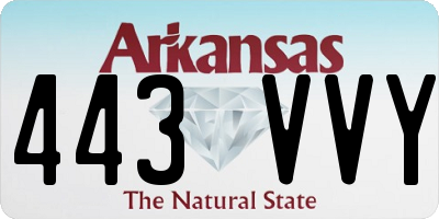 AR license plate 443VVY