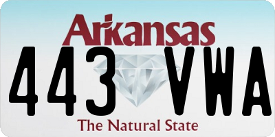 AR license plate 443VWA