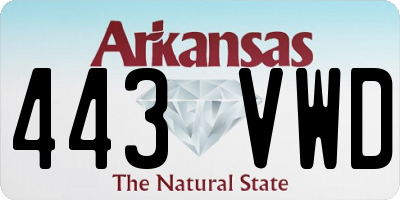 AR license plate 443VWD