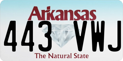 AR license plate 443VWJ