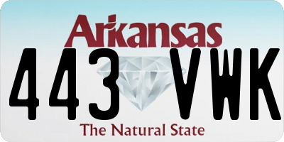 AR license plate 443VWK