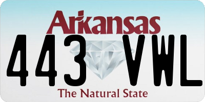 AR license plate 443VWL