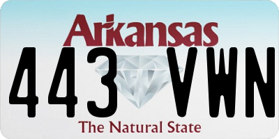 AR license plate 443VWN