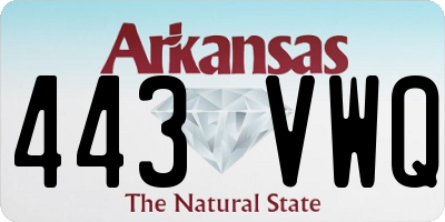 AR license plate 443VWQ