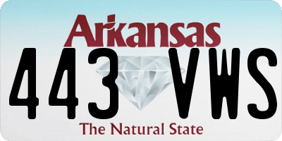 AR license plate 443VWS