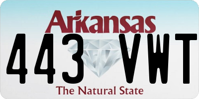 AR license plate 443VWT