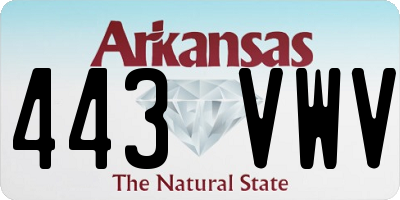 AR license plate 443VWV