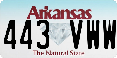 AR license plate 443VWW