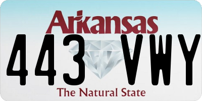 AR license plate 443VWY