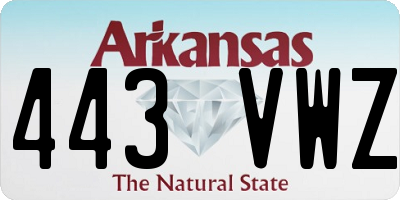 AR license plate 443VWZ