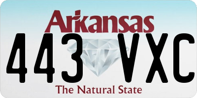 AR license plate 443VXC