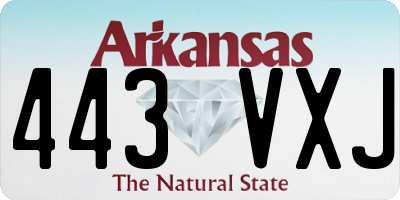 AR license plate 443VXJ