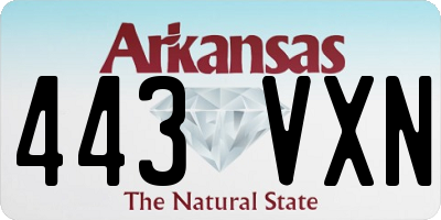 AR license plate 443VXN