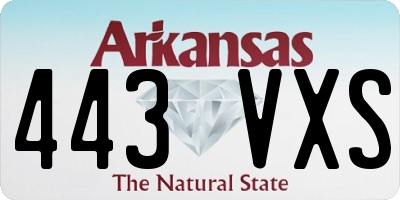 AR license plate 443VXS