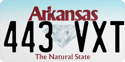AR license plate 443VXT