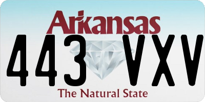 AR license plate 443VXV