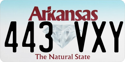AR license plate 443VXY