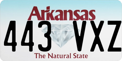 AR license plate 443VXZ
