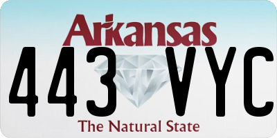 AR license plate 443VYC