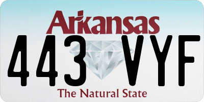 AR license plate 443VYF